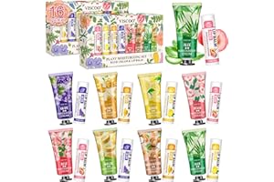 VISCOO 16 Pack Bulk Gifts, Lip Balm and Hand Cream Set, Stocking Stuffers for Women Teengirls, Christmas Gifts,Bridesmaid Gifts for Guests with Thank You Card Organza Bags,Thank You Gifts,Small Gifts