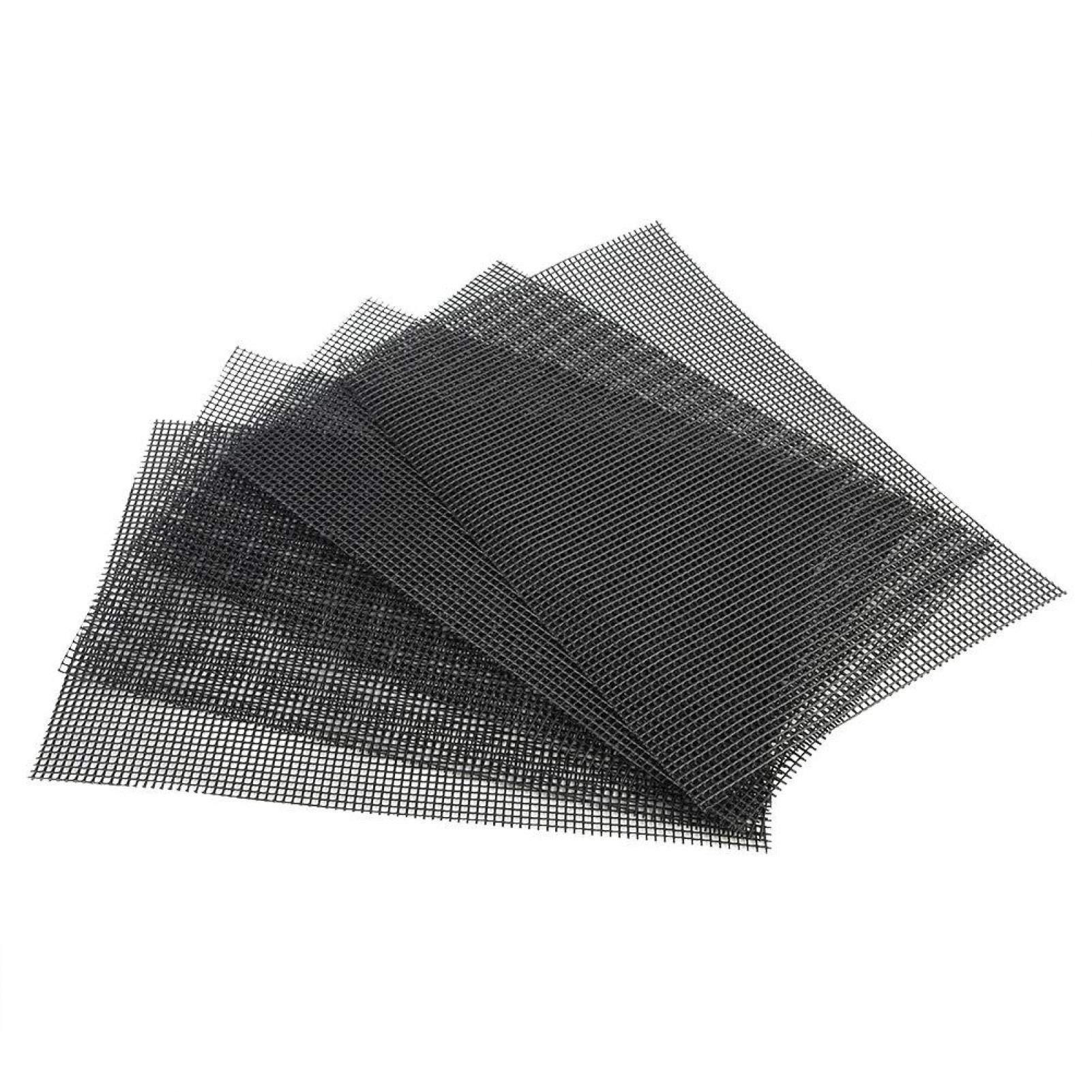 Flower Pot Hole Mesh Pad,5pcs 30x20cm Bonsai Mesh Flowerpot Hole Mesh Mat Plant Screen Mesh Black Plastic Bonsai Bottom Drainage Mesh Screens Grid Square