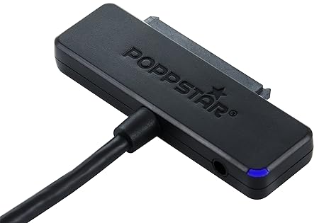 Poppstar USB 3.1 Gen 1 Typ A Festplattenadapter (SSD, HDD, 2,5 u. 3,5 Zoll), bis zu 5 Gb/s, UASP Support, 1m Kabellänge (Netz