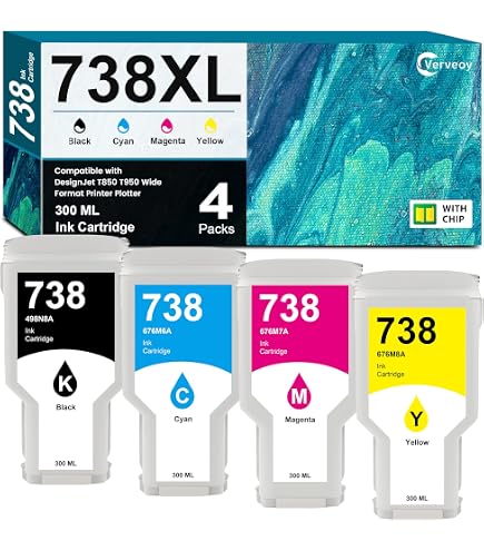 Amazon.com: 738 738XL 300ml Ink Cartridge Set with Chip for 498N8A