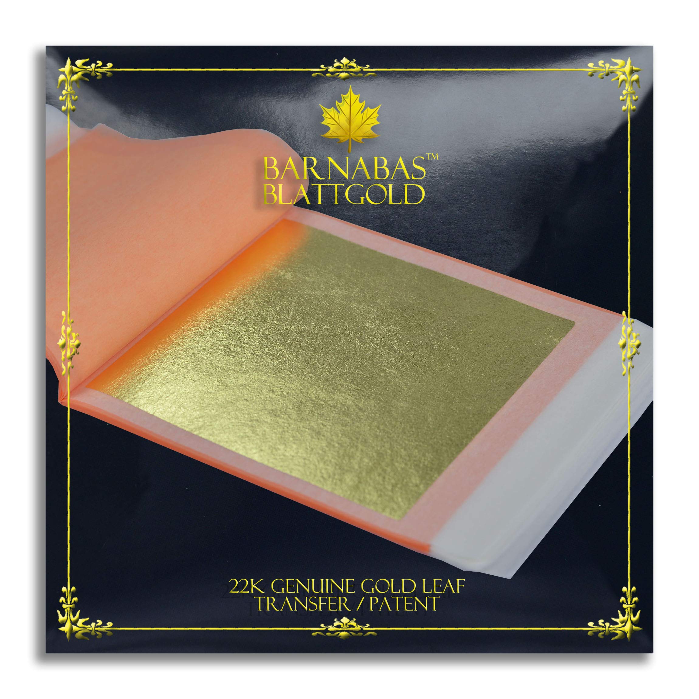 Barnabs :Genuine Gold Leaf 22k 25 Sheets 85mm (Transfer/patent)