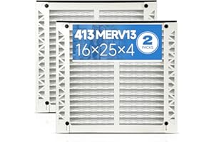 Crilokp 16x25x4 Air Filter 413 MERV 13 (2-Pack) Compatible with Aprilaire Air Purifiers Model 1410, 1610, 2410, 2416, 3410, 4400, 2140, Pleated HVAC AC Furnace Filter Replacement