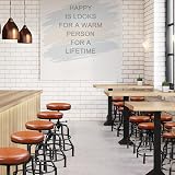 Yaheetech Industrial Height Adjustable Bar Stool Rustic Faux Leather view 2