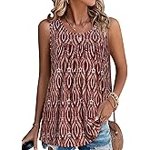 CHICGAL Womens Summer Tank Tops Sleeveless T Shirt Casual Loose Fit Tunic Blouses