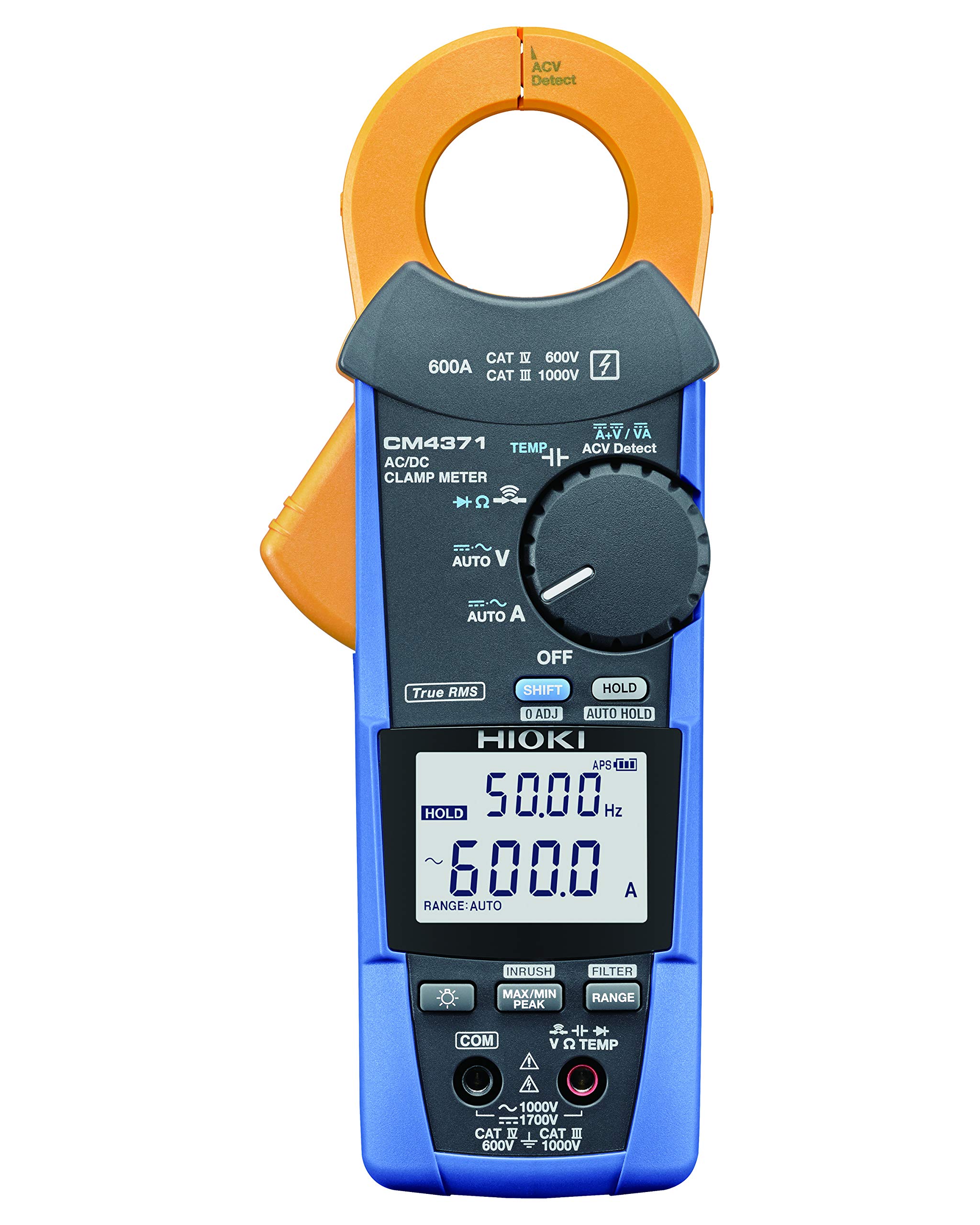 Hioki CM4371 TrueRMS Clamp Meter, 1000VAC/1500VDC/600A with Frequency