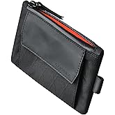 ALPAKA Zip Pouch Coin - Compact EDC Card Holder and Cash Wallet - RFID Blocking Minimalist Travel Wallet - Weatherproof Black X-Pac VX21 Fabric