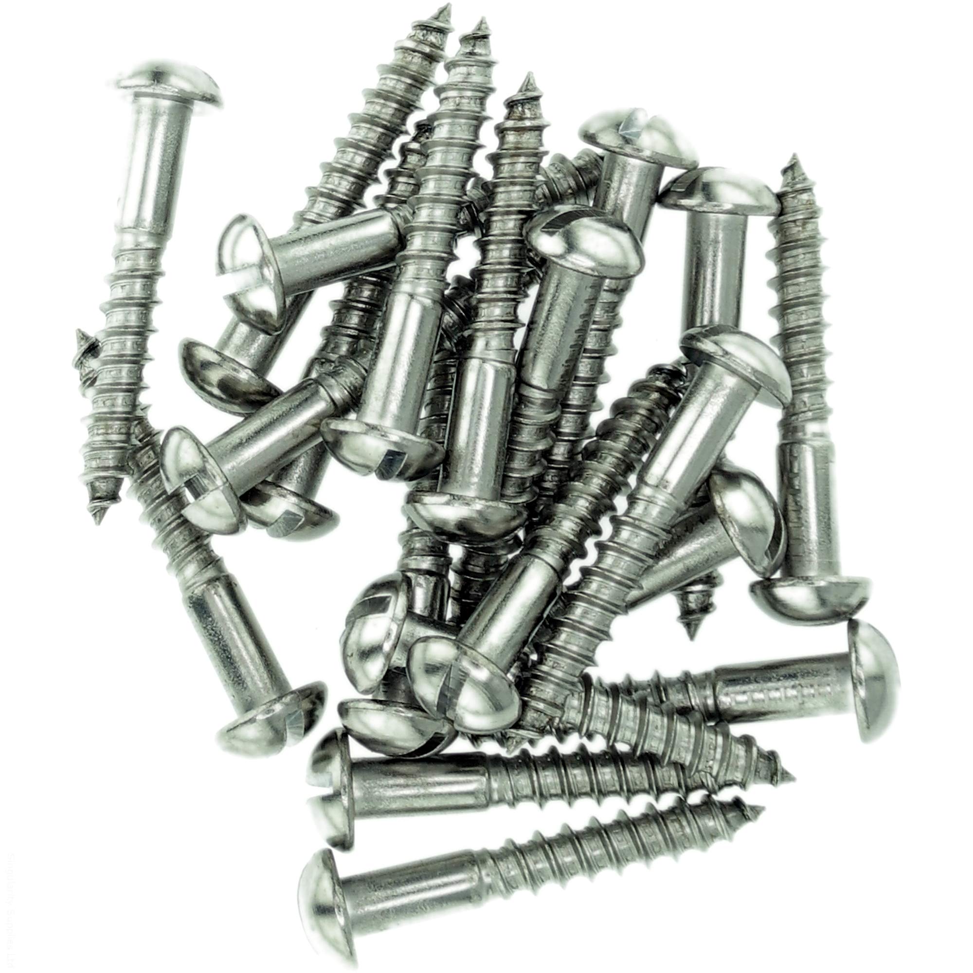 No.9 x 1.78 (4.5mm x 45mm) Slot Pan Wood Screw - Stainless Steel (A2) (Pack of 20)