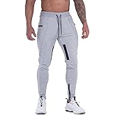 MAIKANONG Mens Joggers Pants Tapered Sweatpants Casual Gym Training Workout Pants Slim Track Pant with Zipper Pockets