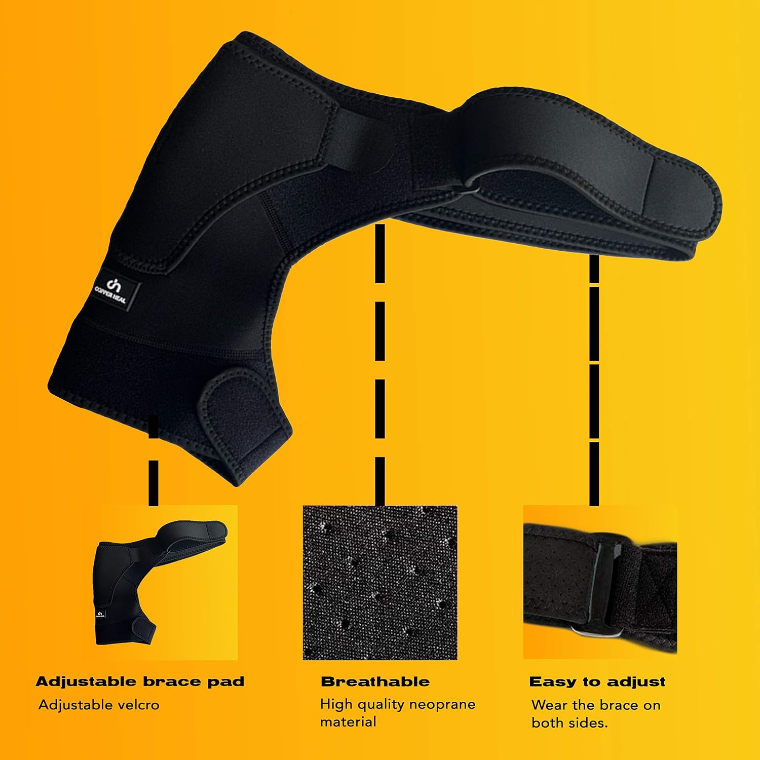 COPPER HEAL, Adjustable Shoulder Support, Fits Both Right & Left Posture Corrector Women & Men - Image 5