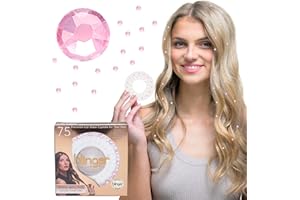 blinger® Shimmer Crystal Refill Pack – as seen on Shark Tank | 5 Discs – 75 Precision-Cut Glass Crystals | Hair-Safe Accessories | Styling Tool not included | Light Rose 5 mm