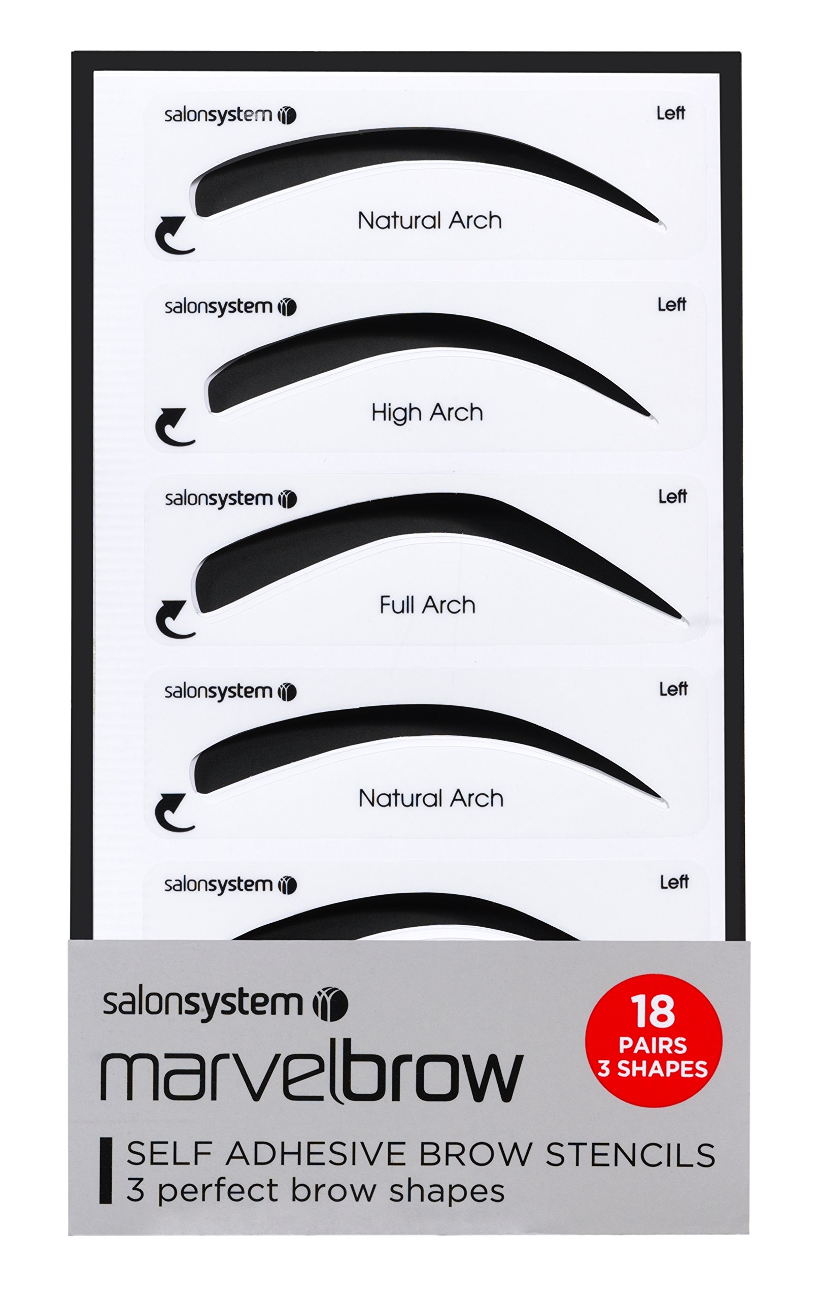 salonsystem Marvel Brow Self Adhesive Stencils - Pack of 18