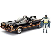 Jada 1966 Classic TV Series Batmobile 1:24 Die-Cast Car with 2.75" Batman and Robin Figures, Toys for Kids and Adults