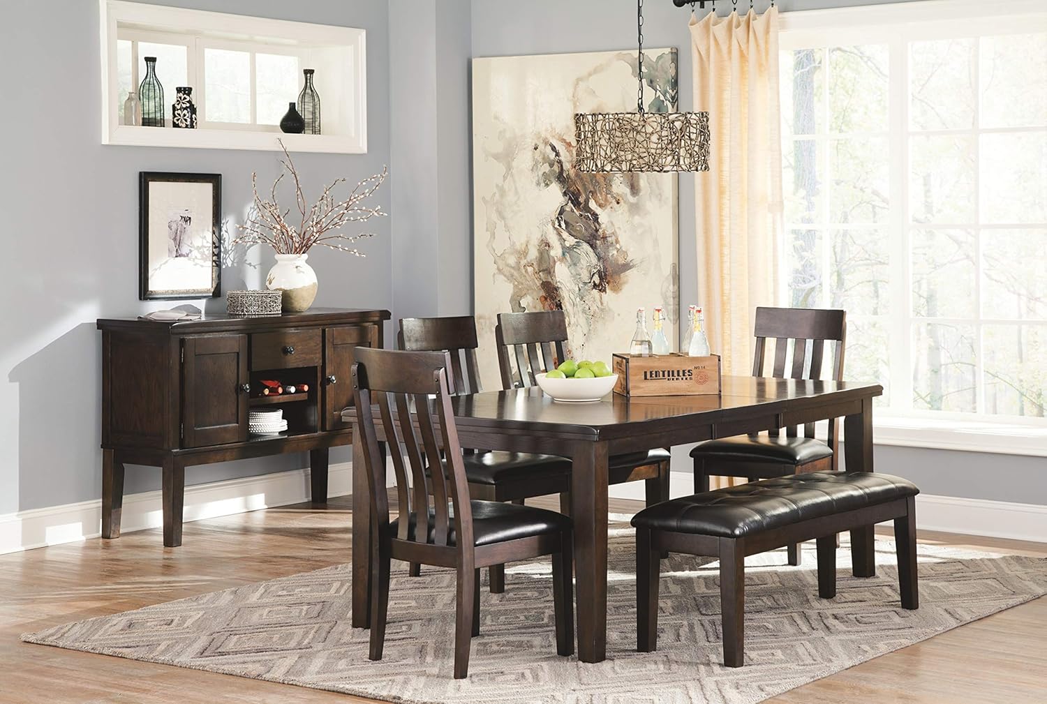 Signature Design by Ashley Haddigan Dining Room Bench, Dark Brown - Table Benches