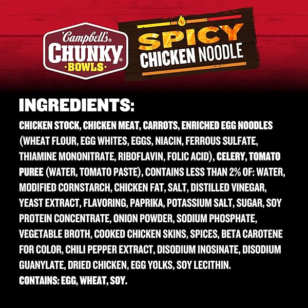 CAMPBELL’S CHUNKY SOUP, SPICY CHICKEN NOODLE SOUP, 15.25 OZ