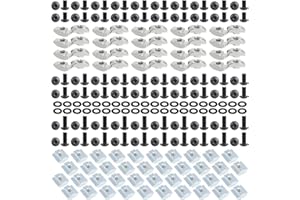 NVAXQF 280Pcs T-Nuts Screws Kit for 2020 Series Aluminum Extrusion,6mm Slot Screw Nut Kit,40Pcs 8mm/10mm/12mm Hexagon Socket Screws,M5 T Sliding Nut,M5 T Nut, Washers (Black)