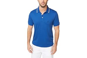Nautica Men's Classic Fit Short Sleeve Dual Tipped Collar Polo Shirt