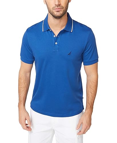 Nautica Men's Big Classic Fit Short Sleeve Solid Tipped Collar - Main Image