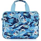 Foxstory Kids Tablet Bag for Boys, Kids Tablet Carrying Case for Fire HD 10, HD 8, Fire 7 Sleeve Bag Kid Kindle Bag, iPad Bag for Kid, Games Camo Blue