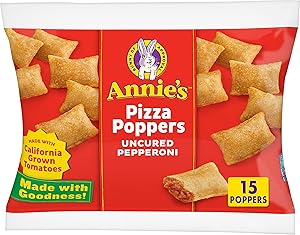 Annie's Frozen Pizza Poppers, Uncured Pepperoni, Snacks, 6.8 oz, 15 ct