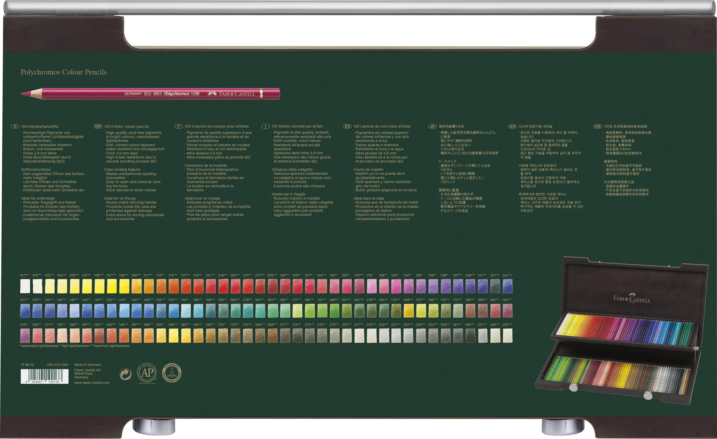 Faber-Castell Polychromos® Artists' Color Pencils - Wood Case of 120