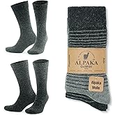 GoWith Alpaca Wool Socks for Men & Women, Alpaca-Merino Blend Warm Cozy Crew Socks, Thermal Regular-Fit Boot Socks