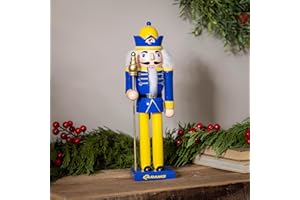TEAM SPORTS AMERICA NFL Nutcracker Statue, 12 Inch Wooden Christmas Nutcracker Figure, Holiday Tabletop & Shelf Décor, Festive Home Decoration and Gift for Football Fans & Collectors (Los Angeles Rams)
