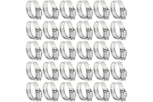 SDZONGES Hose Clamp, 30PCS Fuel Line Clamp, 5/8 inch to 1 inch Radiator Hose Clamps, Hose Clamps Stainless Steel(16-25mm).
