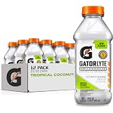 Gatorlyte Rapid Rehydration Electrolyte Drink, Tropical Coconut, 20 fl oz Bottles (12 Pack), Specialized Blend of 5 Electrolytes, Lower Sugar, No Artificial Sweeteners, No Artificial Flavors, Gatorade, Hydration