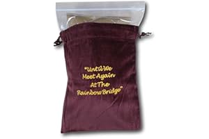 KAG Rainbow Bridge – Medium Burgundy Velvet Cremains Bag for Ashes - Size (7" x 9") - for USE Inside The URN for Cremation Ashes - Including a Resealable Plastic Ashes Containment Bag