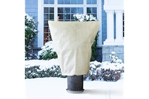 GARDEN TAILOR Plant Covers Freeze Protection Winter: 2.4oz 3.9 x 5.9 Ft Tree Covers Freeze Blanket Bags - Outdoor Plants Protector for Garden Shrub Rose Covering Beige
