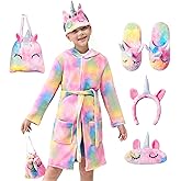 JOYIN Kids Robes for Girls, Hooded Pink Toddler Bathrobe Set, Girls Christmas Pajamas