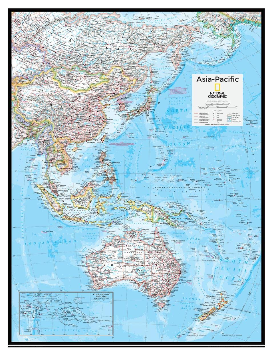 National Geographic: Asia-Pacific Wall Map - 20 x 26 inches - Paper Rolled