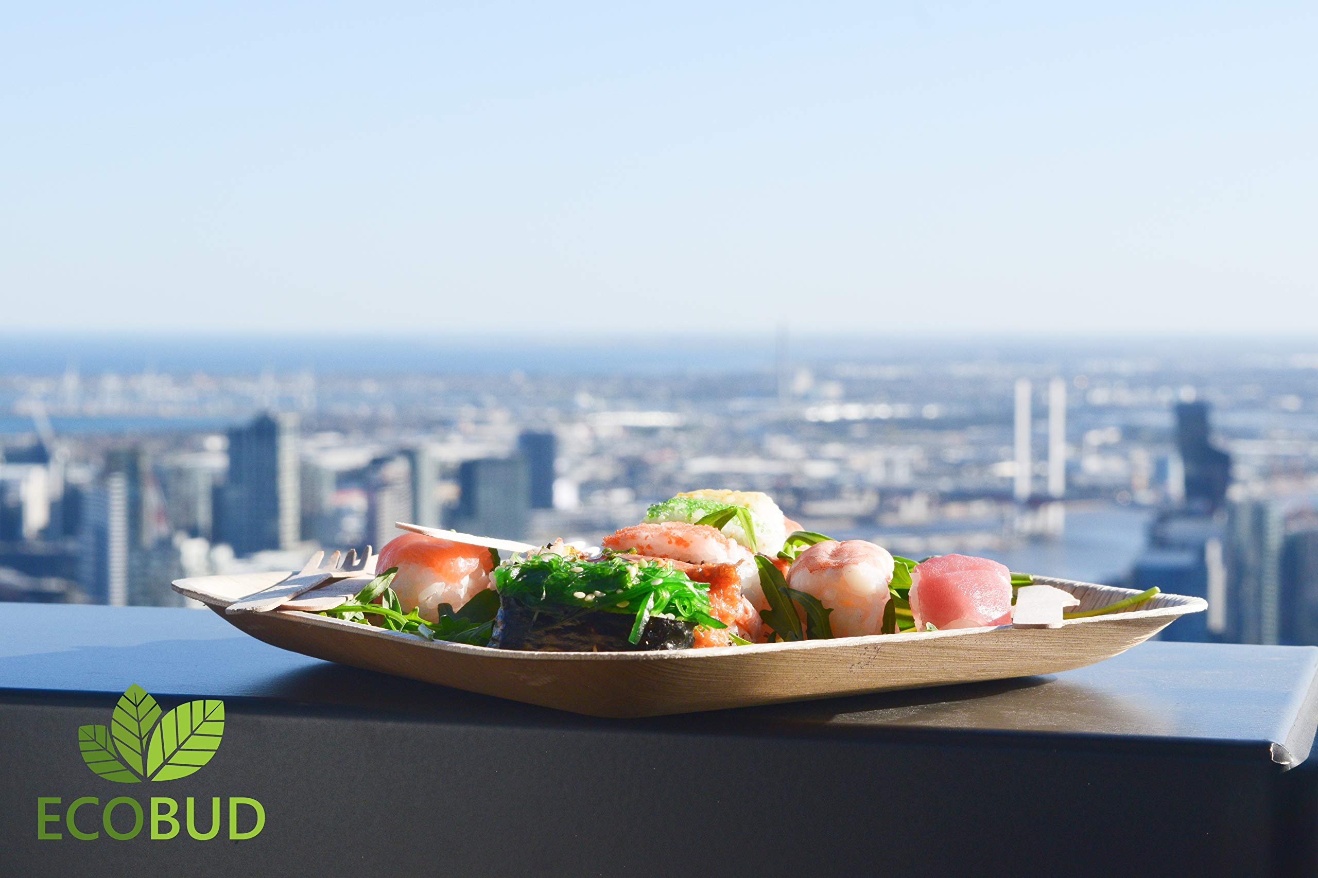 Disposable, Bamboo, Eco friendly plates/Biodegradable Leaf Dinnerware (Set of 25 Plates, Knifes, Forks & Spoons)