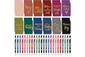RAGNHILD 48 Pcs Bulk Motivational Pens Inspirational Notepads Set, Small Pocket Motivational Quote Notebooks and Ballpoint Pens, Mini Journals Gift Set for Kids Students Teachers School Office Prizes Supplies