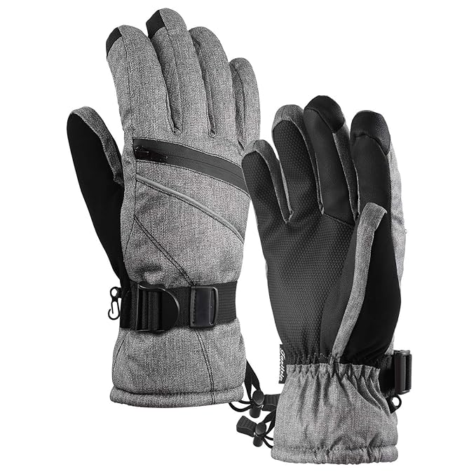Andake Men Ski Gloves, 3M Thinsulate Winter Snow Warm Insulated Gloves