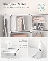 SONGMICS Interlocking Shoe Rack 10-Slot Modular Storage Unit White view 4