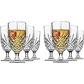 Godinger Iced Beverage Glasses, Stemmed Crystal Glass Drinking Glasses - Dublin Collection, 16oz, Set of 8