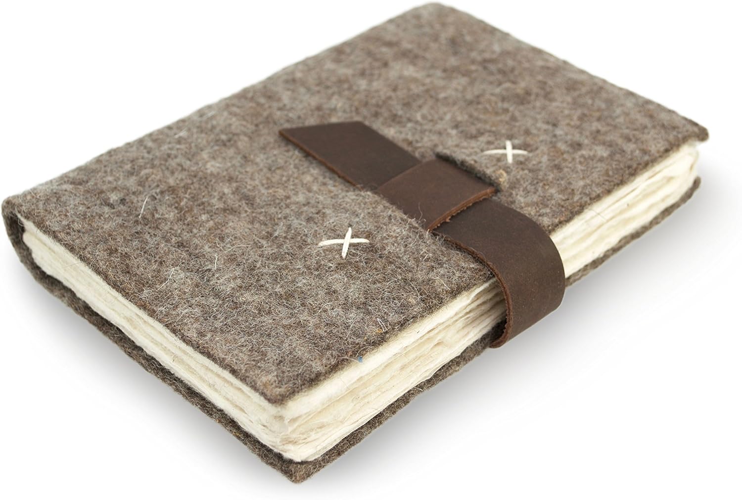 Nepali Traveler Vintage Journal with Handmade Wool Felt and