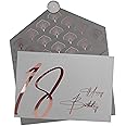 Jolicoon 18th Birthday card with premium envelope and wax seal - 18th birthday card for boys - 18th birthday card for girls