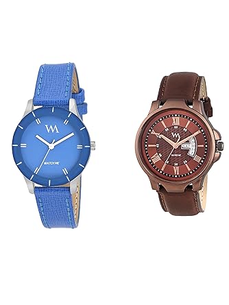 Analogue Multicolour Dial Couple Wrist Watch Combo for Men and Women