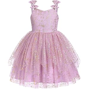 IMEKIS Toddler Baby Girls Pageant Birthday Dress Shiny Sequin Ruffled Tutu Formal Party Tiered Tulle Gowns 1-6T