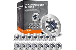 INCX Solar Lights Outdoor Waterproof,16 Pack Solar Lights for Outside, Solar Garden Lights Landscape Lighting for Patio Pathway Lawn Yard Deck Driveway Walkway, Cold White