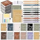 Kosiz 12 Sets/24 Pcs Christian Gifts Bulk Inspirational Prayer Journal Christian Scripture Notebook with Bible Pen Religious Valentines Church Gift for Women Men Bible Study (Classic,Dark Morandi)