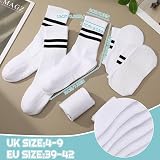 Zuimei Yoga Grip Socks Women Non Slip Grippy Socks Mid Calf White UK 39-42 view 4