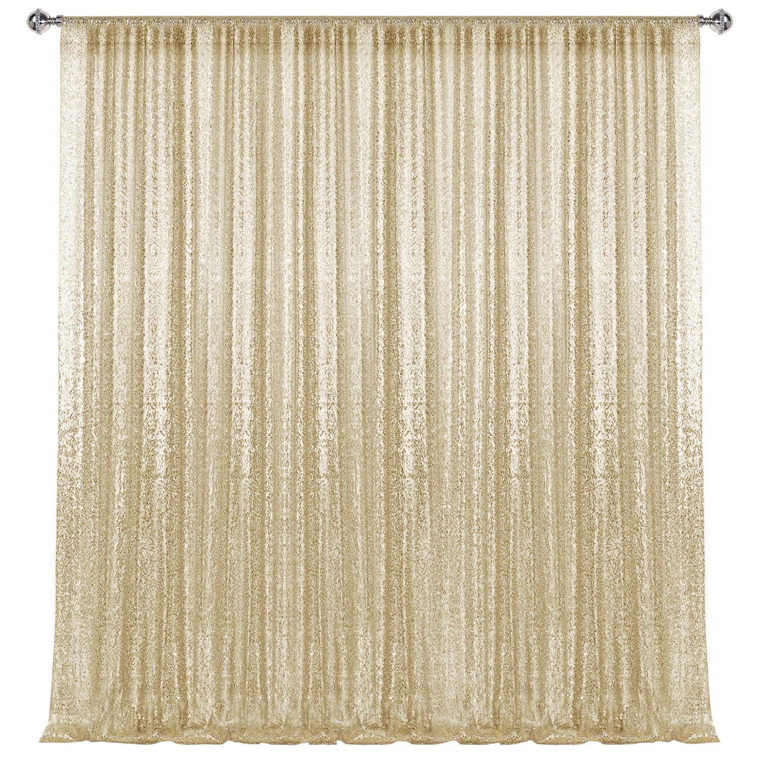 Photo 1 of 10×10FT Champagne Sequin Backdrop Curtain, Photography Backdrop Glitter Curtains Fabric Background for Wedding Party Decor