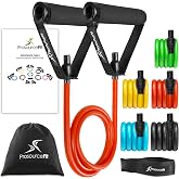ProSource Xtreme Stackable Heavy Duty Premium Latex Resistance Exercise Bands Tubes Cords w/Door Anchor and Exercise Manual