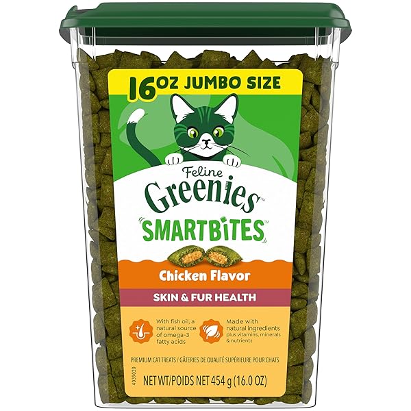 GREENIES CAT TREATS, FELINE SMARTBITES, SKIN & FUR...