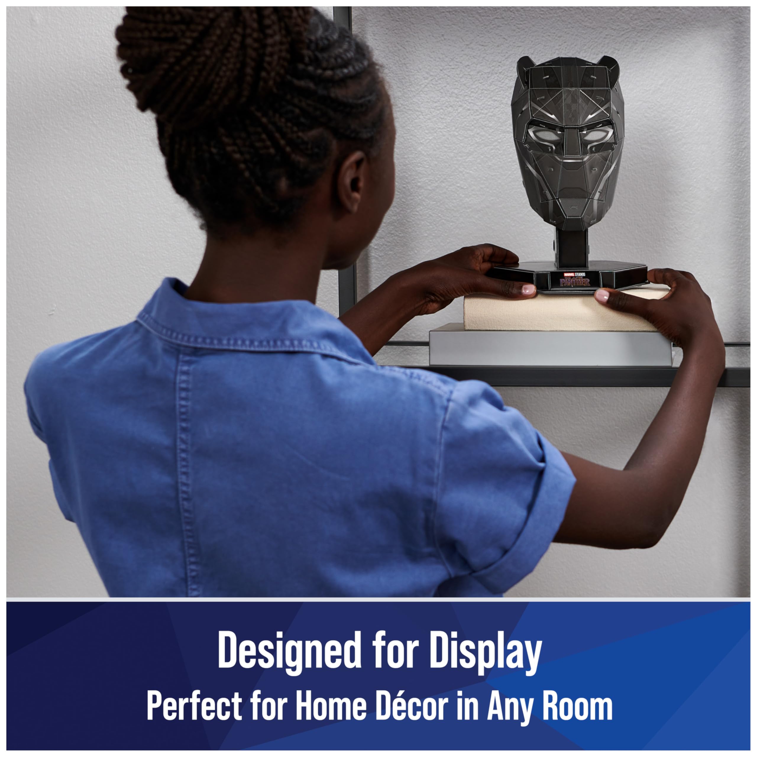 4D Build, Marvel Black Panther 3D Puzzle Model Kit with Stand 82 Pcs | Wakanda Forever Black Panther Desk Decor | 3D Puzzles for Adults & Teens 12+