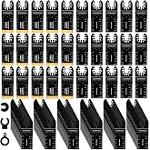 CONNOO 120 Pack Oscillating Saw Blades, Multitool Oscillating Tool Blades for Wood Metal Plastics, Japanese Long Teeth, Quick Release Multi Tool Blades Kits for Oscillating Tools