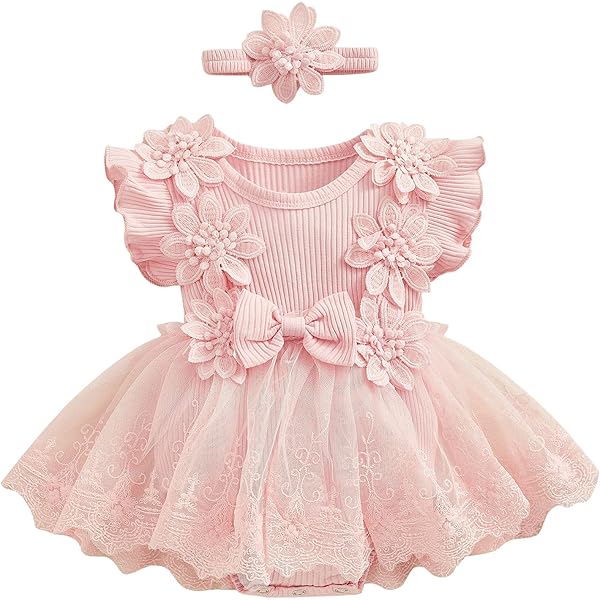 Amazon.com: Newborn Baby Girl Lace Romper Dress Infant Short